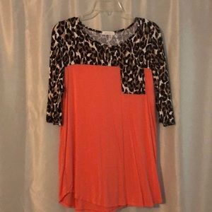 Leopard print and coral shirt!